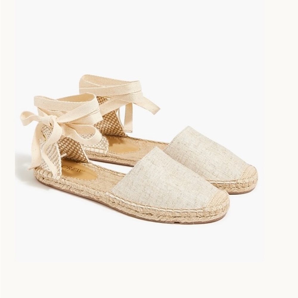 J. Crew Fty Espadrille D'Orsay lace-up espadrille flats